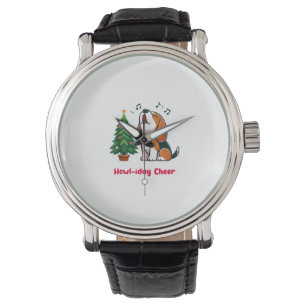 Howl-iday Cheer Beagle With A Christmas Tree Desig Watch