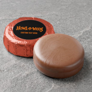 Howl-O-Ween Halloween Custom Black Dipped Oreo Cookie Favors