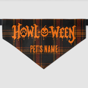 Howl-O-Ween Halloween Custom Dark Flannel inspired Pet Bandana Collar