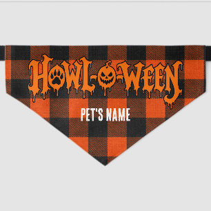 Howl-O-Ween Halloween Custom Flannel inspired Pet Bandana Collar