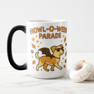 Howl O Ween Parade Cute Dog Bat Wings Costume Fun Color Morph Mug