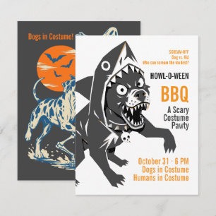 Howl-O-Ween Spooky Dog Halloween Costume Party RSVP Card