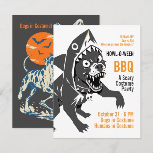 Howl-O-Ween Spooky Dog Halloween Costume Party RSVP Card