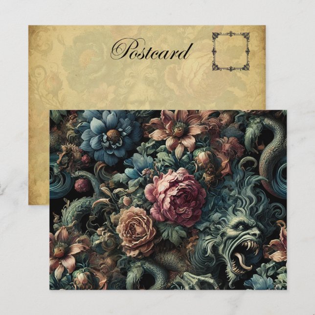 Howl of the Gilded Wild – Gothic Victorian Holiday Postcard (Front/Back)