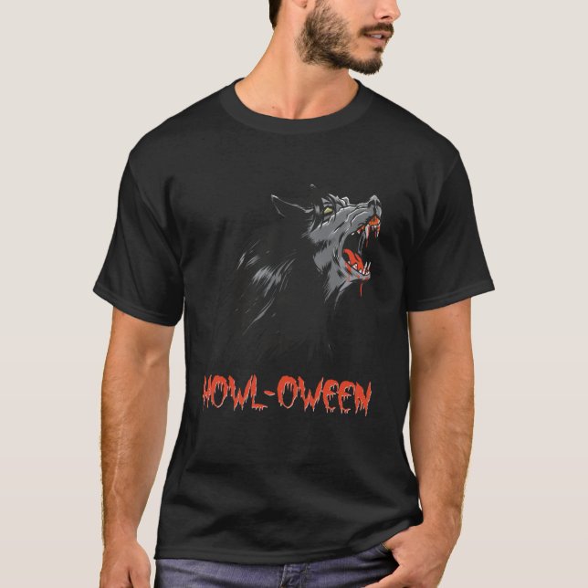 Howl oween Werewolf Wolf Moon Werewolf Halloween C T-Shirt (Front)