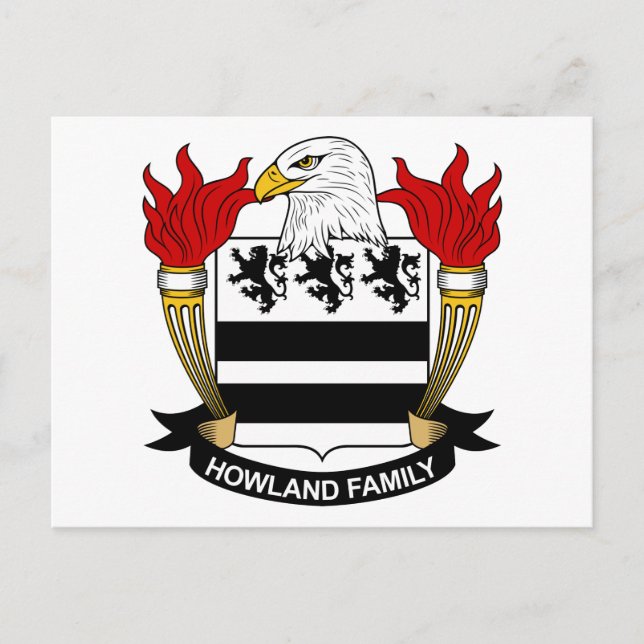 Howland Family Crest Postcard (Front)