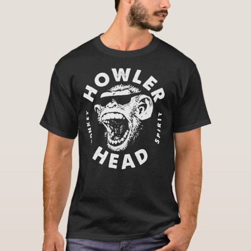 Howler Head Monkey Kentucky Bourbon Whiskey Vintag T_Shirt