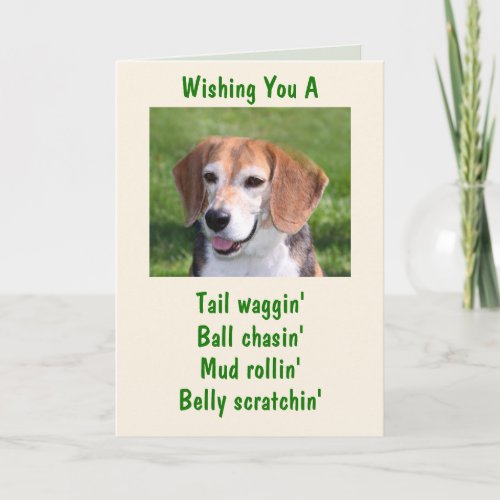 Howlin Beagle Happy Birthday Card