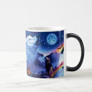 Combat Wolf Spirit themed Color Changing Coffee Cup-Magic mug 