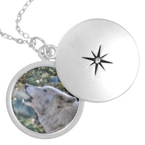 Howling Alpha Male Arctic Wolf Wildlife Gift Locket Necklace