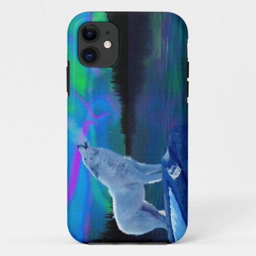 Howling Arctic Wolf  Aurora Wildlife_supporter iPhone 11 Case