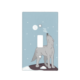 Howling Arctic Wolf Light Switch Cover