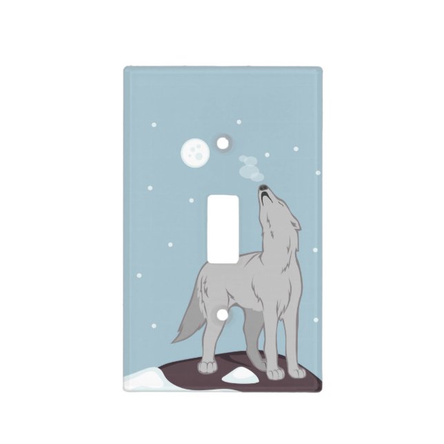 Howling Arctic Wolf Light Switch Cover (Front)