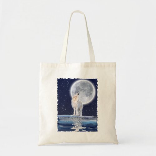 Howling Arctic Wolf  Moon Carry Bag