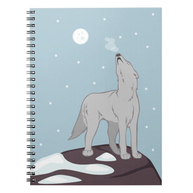 Howling Arctic Wolf Notebook (Front)