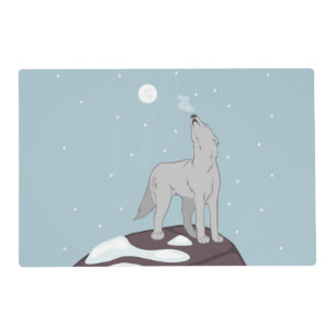 Howling Arctic Wolf Placemat
