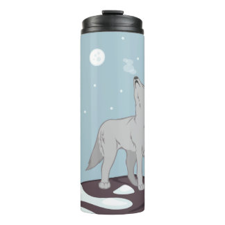 Howling Arctic Wolf Thermal Tumbler