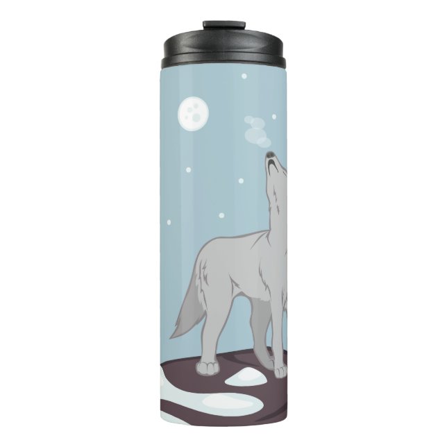 Howling Arctic Wolf Thermal Tumbler (Front)