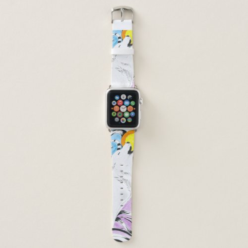 Howling Arctic Wolf Tribal Moon Apple Watch Band