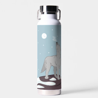 Howling Arctic Wolf Water Bottle