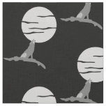 Howling at moon fabric print