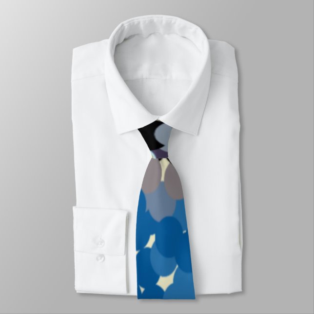 Howling At The Moon Abstract Dot Art Neck Tie (Tied)