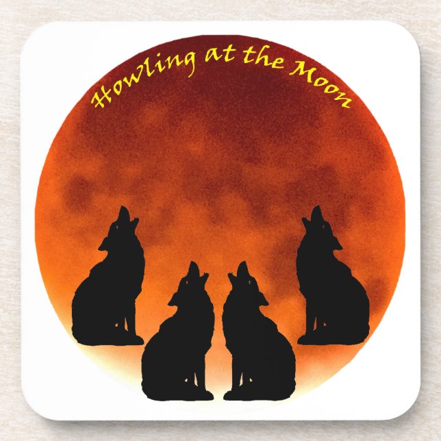 Howling at the Moon Beverage Coaster (Front)