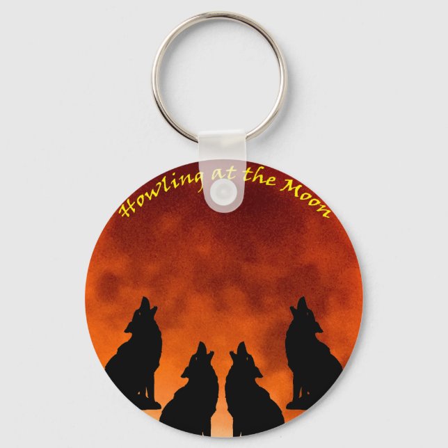 Howling at the Moon Keychain (Front)