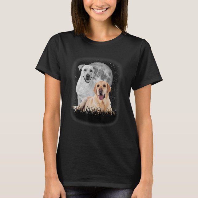 Howling At The Moon Labrador Dog T-Shirt (Front)