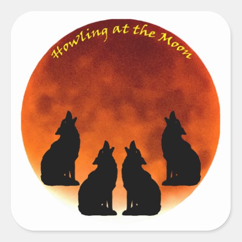 Howling at the Moon Square Sticker