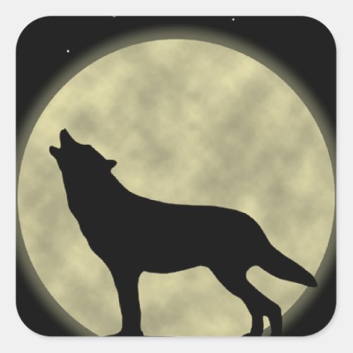 Howling at the Moon Wolf Stickers