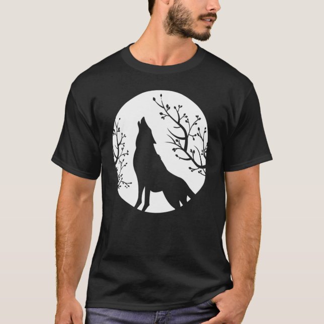 Howling At The Moon Wolves Goth Gothic Wolf 1 T-Shirt (Front)