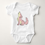 Howling Baby Pink Wolf Baby Bodysuit at Zazzle