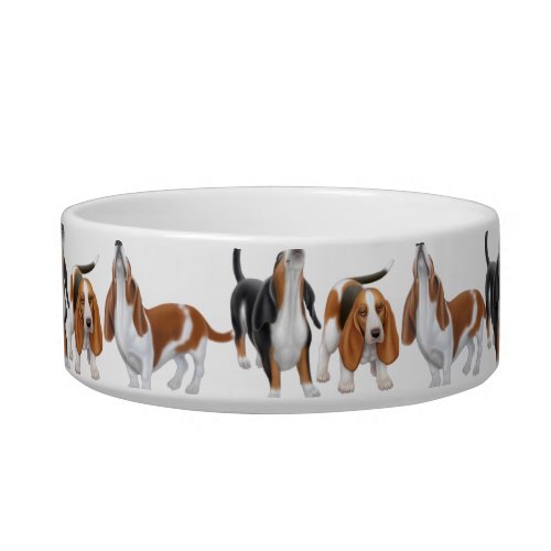 Howling Basset Hound Dogs Bowls