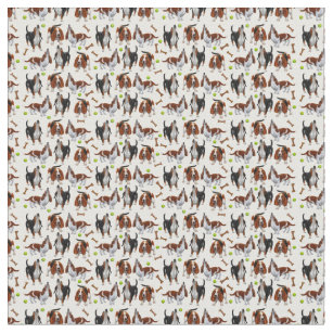 Howling Basset Hound Dogs Fabric