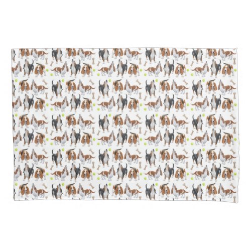 Howling Basset Hound Dogs Pillowcase