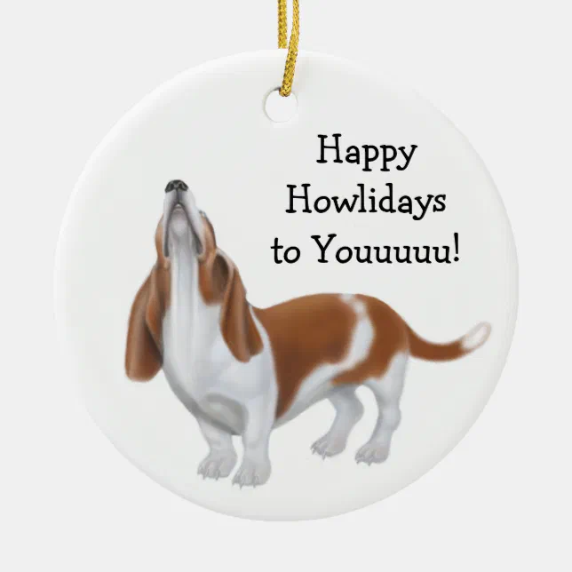 Howling Basset Hound Holiday Ornament Zazzle