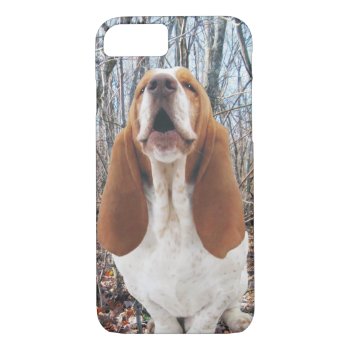 Howling Basset Hound In The Woods Iphone 8/7 Case by WackemArt at Zazzle