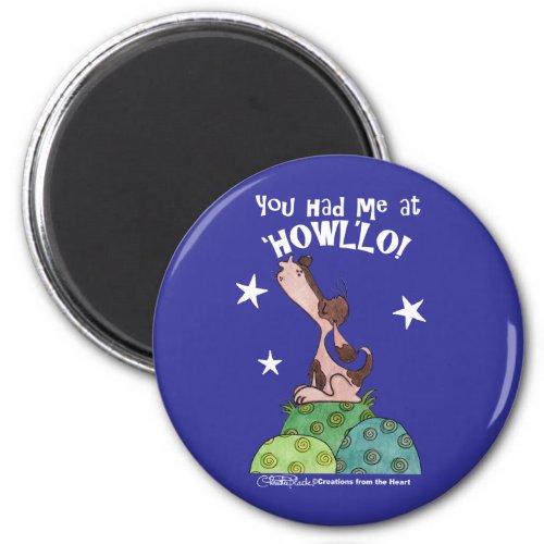 Howling Basset Hound Night Magnet