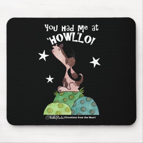 Howling Basset Hound Night Mouse Pad