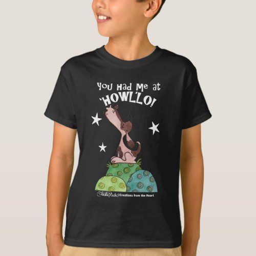 Howling Basset Hound Night T_Shirt