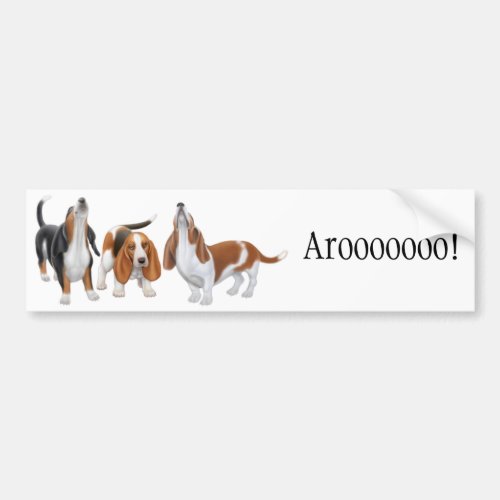 Howling Basset Hounds Bumper Sticker