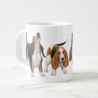 Howling Basset Hounds Giant Coffee Mug