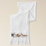 Howling Basset Hounds Scarf<br><div class="desc">Original fine art design of howling Basset hounds by artist Carolyn McFann of Two Purring Cats Studio printed on a quality and customizable scarf for dog lovers.</div>