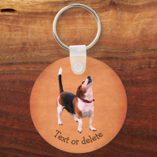 Howling Beagle Dog Cute Personalized Keychain