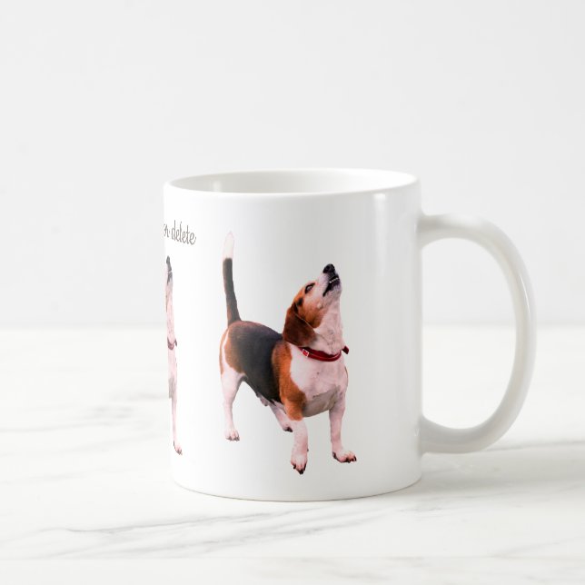 Howling Beagle Dog Lover Personalized Coffee Mug (Right)