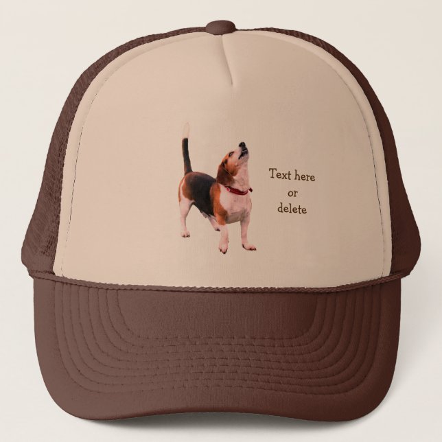 Howling Beagle Dog Personalized Trucker Hat (Front)