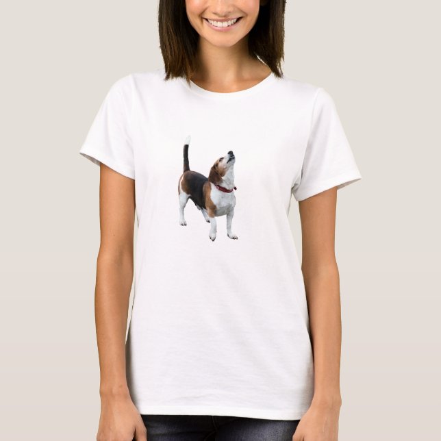 Howling Beagle Dog  T-Shirt (Front)