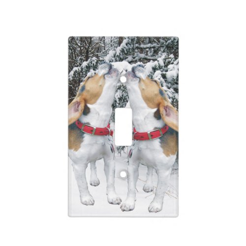 Howling Beagles Snowy Woods Light Switch Cover