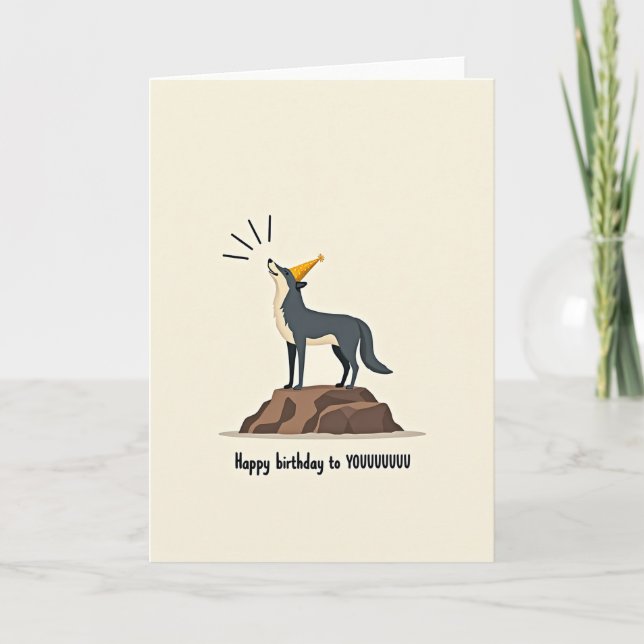 Howling Birthday Celebration Card (Front)